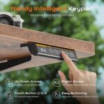 Huuger 55 x 28 Large Electric Standing Desk, Height Adjustable Computer Desk, 27.6" Deep Desktop, Stand up Gaming Office Desk with 2 Hooks, 3 Preset Heights, for Home Office, Rustic Brown - Image 7