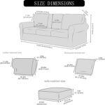 7 Pieces Velvet High Stretch Sofa Covers for 3 Cushion Couch Sofa Slipcovers, Washable Furniture Protector with Drawstring Anti Slip Bottom, Soft and Plush Fabric for Kids and Pet (Sand) - Image 6