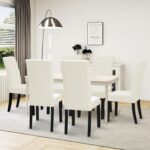 Easy-Going Dining Chair Covers Stretch Dining Room Chair Covers Set of 6, Parsons Chair Slipcovers for Dining Room, Ceremony, Banquet, Ivory - Image 3