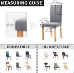 Easy-Going Dining Chair Covers Stretch Dining Room Chair Covers Set of 6, Parsons Chair Slipcovers for Dining Room, Ceremony, Banquet, Ivory - Image 6