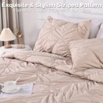 Uspring Khaki Quilts King Size Pintuck Bedding Set 3 Piece, Lightweight Soft Pinch Pleat Bedspread Coverlet for All Season, Modern Bedding Comforter Sets with 2 Shams, 96'' x 106'' - Image 3