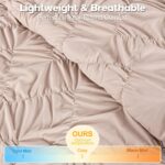 Uspring Khaki Quilts King Size Pintuck Bedding Set 3 Piece, Lightweight Soft Pinch Pleat Bedspread Coverlet for All Season, Modern Bedding Comforter Sets with 2 Shams, 96'' x 106'' - Image 5