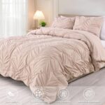 Uspring Khaki Quilts King Size Pintuck Bedding Set 3 Piece, Lightweight Soft Pinch Pleat Bedspread Coverlet for All Season, Modern Bedding Comforter Sets with 2 Shams, 96'' x 106'' - Image 6