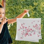 Giwawa Cherry Blossom Hand Towel Set of 2 Absorbent Pink Butterfly Floral Bath Towels Soft Cherry Blossoms Flower Fingertip Face Towel for Bathroom Kitchen Hotel Spa Decor Gift 28.3x14.4 Inch - Image 5