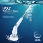 LABIGO Electric Spin Scrubber LA4 Pro, Dual Speed Bathroom Scrubber with Display & 6 Replacement Cleaning Heads, Cordless Power Scrubber with Adjustable & Detachable Handle for Bathroom Floor Tile - Image 8