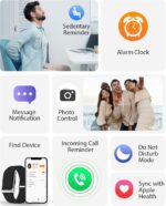 Smart Bracelet, Wearable Activity & Fitness Tracker Band, 24H Sleep Tracker, All-Day Continuous Heart Rate Blood Pressure Stress HRV Monitor, 170+ Sport Modes Smart Wristband with Free APP 2 Bands - Image 8