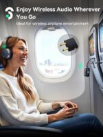 SOOMFON Airplane Bluetooth 5.3 Transmitter for 2 Airpods or Headphones 2-in-1 Airplane Bluetooth Adapter Receiver with LCD Display 3.5mm for Plane Flying Gym Car Home Stereo System - Image 3