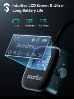 SOOMFON Airplane Bluetooth 5.3 Transmitter for 2 Airpods or Headphones 2-in-1 Airplane Bluetooth Adapter Receiver with LCD Display 3.5mm for Plane Flying Gym Car Home Stereo System - Image 7