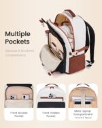 LOVEVOOK School Backpack for Teen Girls，Casual School Backpack 14-18 Teenage 15.6 Inch Laptop Bookbag, Cute Big Student Laptop Backpack for College Women Middle High School Travel Daypack，Green - Image 4