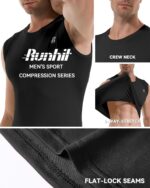 Runhit 2 Pack Men's Compression Shirts Sleeveless Workout Athletic Tank Top Sports Base Layer Undershirt - Image 5