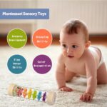 Rain Stick, Montessori Baby Toys for 6-12 Months 1 Year Old, Baby Rattle Wooden Sensory Toys, 7.7” Rainmaker Infant Musical Toy - Gifts for 6 7 8 9 12 Month Old Newborn Boys Girls Toddlers - Image 5