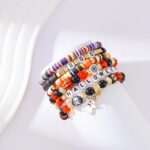 Summer Surfer Heishi Bracelet Set for Women Stackable Gold Plated Clay Ploymer Bead Stretch Pink Beach Layering Bracelets Jewelry - Image 3