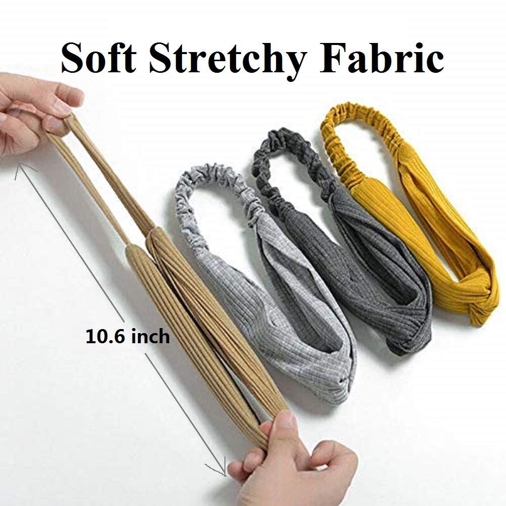 Huachi Hairband for Women's Hair, 8pcs Elastic Headbands for Women, Solid Color, Ribbed Knitting, Soft, Non-slip, Stretchy, Breathable, Suitable for Any Occasions, Hair Styling Accessories - Image 4