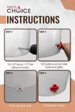 Hen's Choice™ DIY Chicken Feeder Port and Waterer Kit, Rain Proof/Reduced Waste, for 5 Gallon Bucket, Trash Can, Container | Includes Hole Saw & Drill Bit (White (x6)) - Image 6