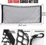 Car Rear Cargo Net, Adjustable Elastic Storage Organizer Net, Trunk Cargo Storage Net, Universal Fit for Car, Vehicle, SUV (35.4"x15.8") - Image 3