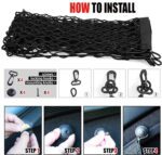 Car Rear Cargo Net, Adjustable Elastic Storage Organizer Net, Trunk Cargo Storage Net, Universal Fit for Car, Vehicle, SUV (35.4"x15.8") - Image 4