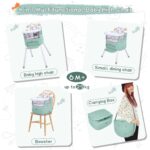 4 in 1 Portable Baby High Chair,Convertible Highchair for Babies and Toddlers-Foldable Infant Booster Seat,Carry Small Box,Dining Chair,Toddler High Chair with 5-Point Harness,Removable Tray-Green - Image 3