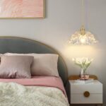 Glass Pendant Light Vintage Light Fixtures,Transparent Modern Chandelier Pendant,E26 Pendant Lights Kitchen Island,10.6 inch Hanging Lamp for Bedroom Hotel Dining Room 1 Light - Image 6