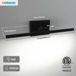 VOLISUN Modern Bathroom Vanity Light 24 inch, Rotatable, 14W Dimmable 5CCT Led Bathroom Light Fixture Over Mirror, Black Bar Vanity Light for Bathroom Mirror Restroom-ETL Certificated - Image 7