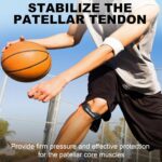 Silicone Patellar Tendon Support Strap, Adjustable Non-Slip Patella Band Stabilizer Knee Brace for Jumpers Knee, Tendonitis, Basketball, Volleyball, Squats, Gray - Image 7