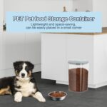 4.2Qt Airtight Dog Cat Food Storage Container and Dog Treat Containers BPA-Free, PET Clear Stackable Pet Storage Bin, 1 Cup Scoop, 1 Sponge cleaning brush, Pop Top, With handle -1Pack - Image 8