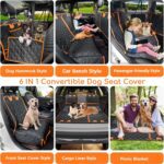 URPOWER 6-in-1 Dog Car Seat Cover for Back Seat, Waterproof Dog Car Hammock with Mesh Window, Non-Slip Pet Backseat Protector for Cars, Trucks and SUVs - Image 3