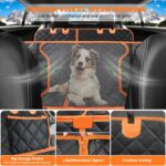 URPOWER 6-in-1 Dog Car Seat Cover for Back Seat, Waterproof Dog Car Hammock with Mesh Window, Non-Slip Pet Backseat Protector for Cars, Trucks and SUVs - Image 5