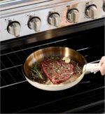 CAROTE 19pcs Tri-Ply Stainless Steel Cookware Set with Detachable Handle, Pots and Pans Set, Induction Kitchen Cooking Sets, RV/Camping Cookware, Outer Ceramic Layer, Oven Safe, Cream White - Image 7