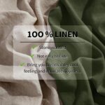 LBRO2M 100% Linen Sheet Set 16" Deep Pocket Queen Size,Bed Sheets 4 Piece Sets,Solid Color Natural Flax Bed Sheets Soft Breathable Bedding, All Season (Queen, Olive Green) - Image 4