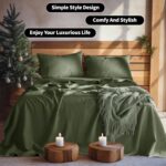 LBRO2M 100% Linen Sheet Set 16" Deep Pocket Queen Size,Bed Sheets 4 Piece Sets,Solid Color Natural Flax Bed Sheets Soft Breathable Bedding, All Season (Queen, Olive Green) - Image 7