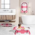 TPN Collapsible Baby Bathtub, Baby Bath Tub with Soft Cushion & Real-Time Thermometer, Baby Bathtub Infant to Toddler Tub (0-36 Months), Portable Travel Baby Tubs for Newborns (Pink) - Image 4