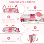 TPN Collapsible Baby Bathtub, Baby Bath Tub with Soft Cushion & Real-Time Thermometer, Baby Bathtub Infant to Toddler Tub (0-36 Months), Portable Travel Baby Tubs for Newborns (Pink) - Image 6