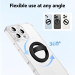 Magnetic Silicone Ring Grip Phone Holder, Rotating Finger Loop Ring Grip Holder, Soft and Portable, Strong Magnetic Attraction, Compatible with Magsafe Phone Case (Grey) - Image 6