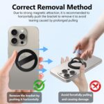 Magnetic Silicone Ring Grip Phone Holder, Rotating Finger Loop Ring Grip Holder, Soft and Portable, Strong Magnetic Attraction, Compatible with Magsafe Phone Case (Grey) - Image 7