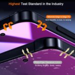 Milomdoi 3 Pack Gradient Colorful Privacy Screen Protector for iPhone 17 Pro [Anti-Blue Light Private Film], 3 Pacs Camera Lens Protector Accessories, Case Friendly, Anti-Spy Tempered Glass,Purple - Image 6