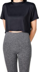 MAX ALLIE Women's Ultra Soft Cropped T Shirt Crew Neck Tees Casual Loose Fit Basic Lightweight - Image 4