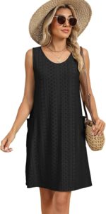 Summer Dresses for Women 2025 Casual Tank Dress with Pockets Swim Coverup Sundress - Image 4