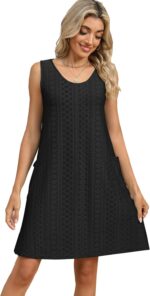 Summer Dresses for Women 2025 Casual Tank Dress with Pockets Swim Coverup Sundress - Image 6