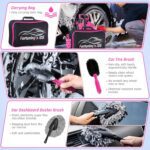 47PCS Car Detailing Kit Interior Cleaner, Car Cleaning Supplies with High Power Car Vacuum Cleaner,Auto Detailing Kit,Car Wash Kit with Bucket Detailing Brush Set,Pink Car Accessories for Women - Image 5