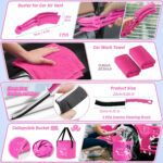 47PCS Car Detailing Kit Interior Cleaner, Car Cleaning Supplies with High Power Car Vacuum Cleaner,Auto Detailing Kit,Car Wash Kit with Bucket Detailing Brush Set,Pink Car Accessories for Women - Image 6