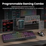 Redragon S101M-KS Gaming Keyboard and Mouse Wireless with Tri-Mode, RGB Keyboard and 4800 DPI Gaming Mouse, 10 Independent Multimedia Keys for Wins, PC, Computer, Wireless S101 Ideal for Gamer - Image 6