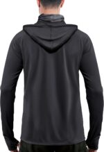 isnowood Sun Shirt UPF 50+ Men's Fishing Long Sleeve Hooded Rash Guard Hiking Swimming Running UV Protection Hoodie - Image 3