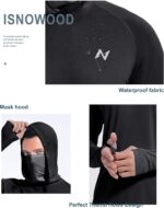 isnowood Sun Shirt UPF 50+ Men's Fishing Long Sleeve Hooded Rash Guard Hiking Swimming Running UV Protection Hoodie - Image 5