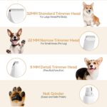 Dogs Hair Clippers Grooming Kit with Nail Grinder, 4 in 1 Cordless Electric Trimmer Low Noise USB Pet Clippers for Dogs Cat,Grooming Paws, Eyes, Ears, Face,Matted Hair - Image 3