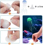 Lpraer 6 Pieces Glow Aquarium Ornaments Artificial Glow Floating Jellyfish Seahorse Anemones Silicone Simulation Fish Tank Decorations for Fish Tank - Image 5