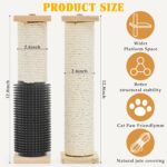 Aliceset 3 Pack Cat Scratching Post for Crate Cage 13 Inch Wooden Sisal Cage Mounted Scratching Post with Self Groomer and Massager for Grinding Claws and Climbing - Image 3