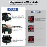 Fizzin Ergonomic Office Chair, 400 LBS Computer Chairs with Adjustable Lumbar Support, Breathable Mesh Desk Chair Ergonomic with Thickened Cushion, Comfy Home Office Desk Chair (Black) - Image 6