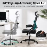Fizzin Ergonomic Office Chair, 400 LBS Computer Chairs with Adjustable Lumbar Support, Breathable Mesh Desk Chair Ergonomic with Thickened Cushion, Comfy Home Office Desk Chair (Black) - Image 9