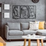 Peryiter 3 Pcs Modern Minimalist Wall Decor Abstract Metal Wall Art Metal Line Art Woman Body Artwork for Bedroom Bathroom Living Room(Black) - Image 5