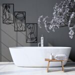 Peryiter 3 Pcs Modern Minimalist Wall Decor Abstract Metal Wall Art Metal Line Art Woman Body Artwork for Bedroom Bathroom Living Room(Black) - Image 6